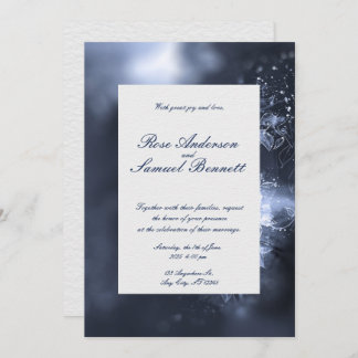 水彩青花結婚式招待状 招待状