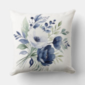 水彩青花花束 クッション (裏面)