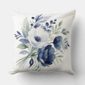 水彩青花花束 クッション (正面)