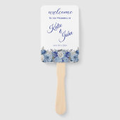 水彩青花花花花束結婚式 プログラム- ハンドファン (正面)