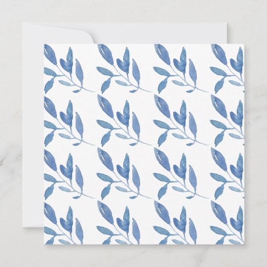 水彩青花赤ちゃんシャワーティー 招待状 (裏面)