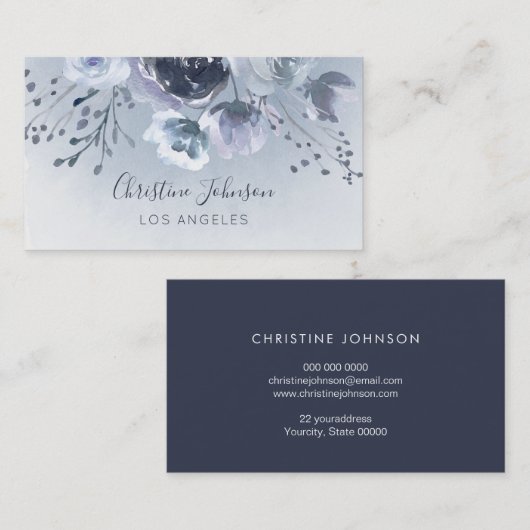 水彩青花 名刺 (正面/裏面)