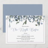 水彩青花 夜前 招待状 (正面/裏面)