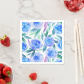 水彩青花。誕生日花柄 スタンダードカクテルナプキン (インサイチュ)