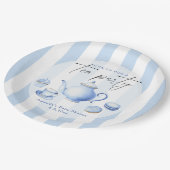 水彩青茶パーティー赤ちゃんシャワー ペーパープレート (アングル)