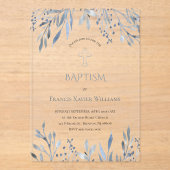 水彩青葉バプテスマ アクリル招待状 (正面)