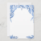 水彩青葉色男の子バプテスマ1日 招待状 (裏面)