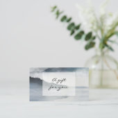 水彩青藍の山のギフト証明書 名刺 (スタンド正面)