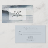 水彩青藍の山のギフト証明書 名刺 (正面/裏面)