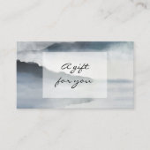 水彩青藍の山のギフト証明書 名刺 (正面)