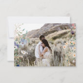 水彩青藍色野花雙照片預告片 招待状 (裏面)