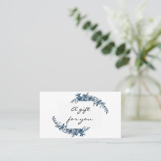 水彩青藍花ギフト券 名刺 (スタンド正面)