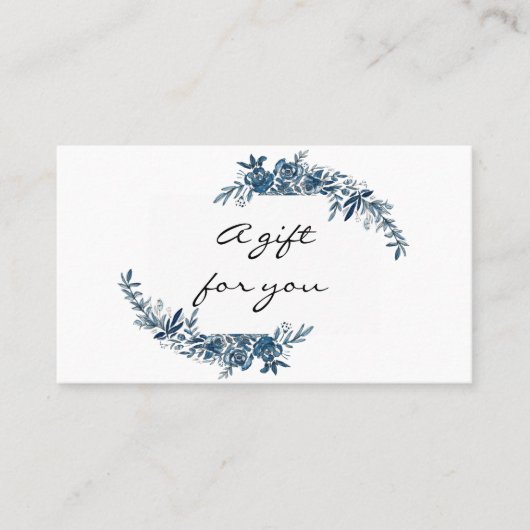 水彩青藍花ギフト券 名刺 (正面)