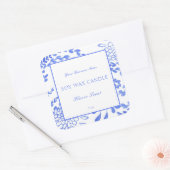 水彩青蝋燭製地中海の品ラベル スクエアシール (封筒)