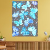 水彩青蝶とターコイズ蝶1. キャンバスプリント (インサイチュ (リビング))
