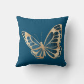 水彩青蝶と金ゴールド蝶 クッション (裏面)