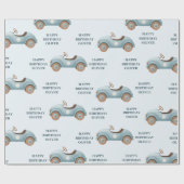 水彩青車 | ハッピーバースデー ラッピングペーパー (フラット)