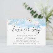 水彩青金ゴールドグリッター白書男の赤ちゃん エンクロージャーカード (スタンド正面)