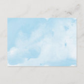 水彩青金ゴールドグリッター白書男の赤ちゃん エンクロージャーカード (裏面)