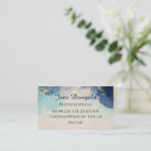 水彩青金ゴールドモダンプロフェッショナルエレガント 名刺 (スタンド正面)