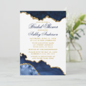 水彩青金ゴールド大理石のブライダルシャワー 招待状 (スタンド正面)