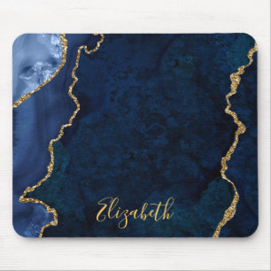 水彩青金ゴールド大理石ゲートジオード マウスパッド