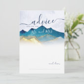 水彩青金ゴールド山結婚のアドバイスカード アドバイスカード (スタンド正面)