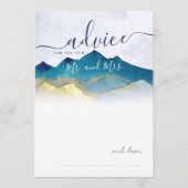 水彩青金ゴールド山結婚のアドバイスカード アドバイスカード (正面)