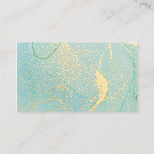 水彩青金ゴールド新聞ヴィンテージビジネスCa 名刺 (裏面)