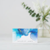 水彩青金ゴールド  名刺 (スタンド正面)