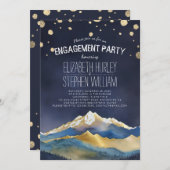水彩青金山丘婚约派对 招待状 (正面/裏面)