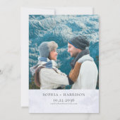 水彩青金山写真ウェディングブランチ 招待状 (裏面)