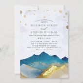 水彩青金山户外婚礼 招待状 (正面)