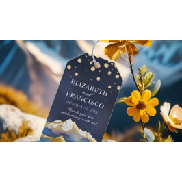 水彩青金箔マウンテンアウトドア結婚ズ ギフトタグ