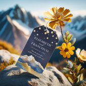 水彩青金箔マウンテンアウトドア結婚ズ ギフトタグ