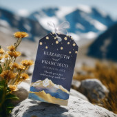 水彩青金箔マウンテンアウトドア結婚ズ ギフトタグ