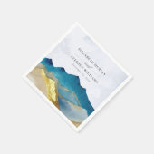 水彩青金箔マウンテンアウトドア結婚ズ スタンダードカクテルナプキン (角)
