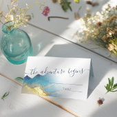 水彩青金箔マウンテンアウトドア結婚ズ プレイスカード