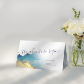 水彩青金箔マウンテンアウトドア結婚ズ プレイスカード