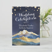 水彩青金箔マウンテンアウトドア結婚ズ 招待状 (スタンド正面)