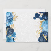 水彩青金花卉 21岁生日 招待状 (裏面)