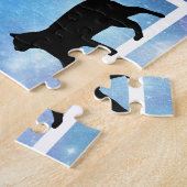 水彩青銀河系ガール&キャッツ ジグソーパズル (側面)