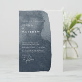 水彩青鋼洗モダン結婚流 招待状 (スタンド正面)