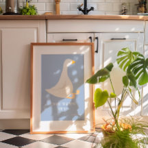 水彩青間抜けガチョウ