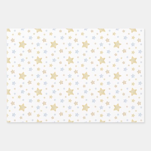 水彩青雲星と風船 ラッピングペーパーシート (正面3)