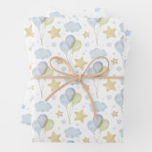 水彩青雲星と風船 ラッピングペーパーシート (インサイチュ)