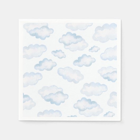 水彩青雲赤ちゃんシャワー スタンダードカクテルナプキン (正面)