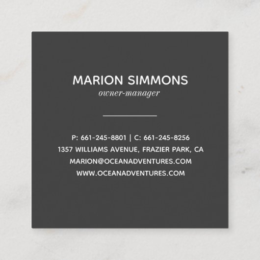 水彩青鯨広場ビジネスカード スクエア名刺 (裏面)