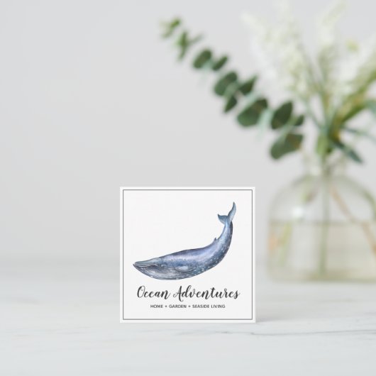 水彩青鯨広場ビジネスカード スクエア名刺 (スタンド正面)