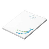 水彩青鯨文具パーソナライズされた具 ノートパッド (回転)